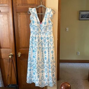 Lilly Pulitzer turquoise and white dress - size 14